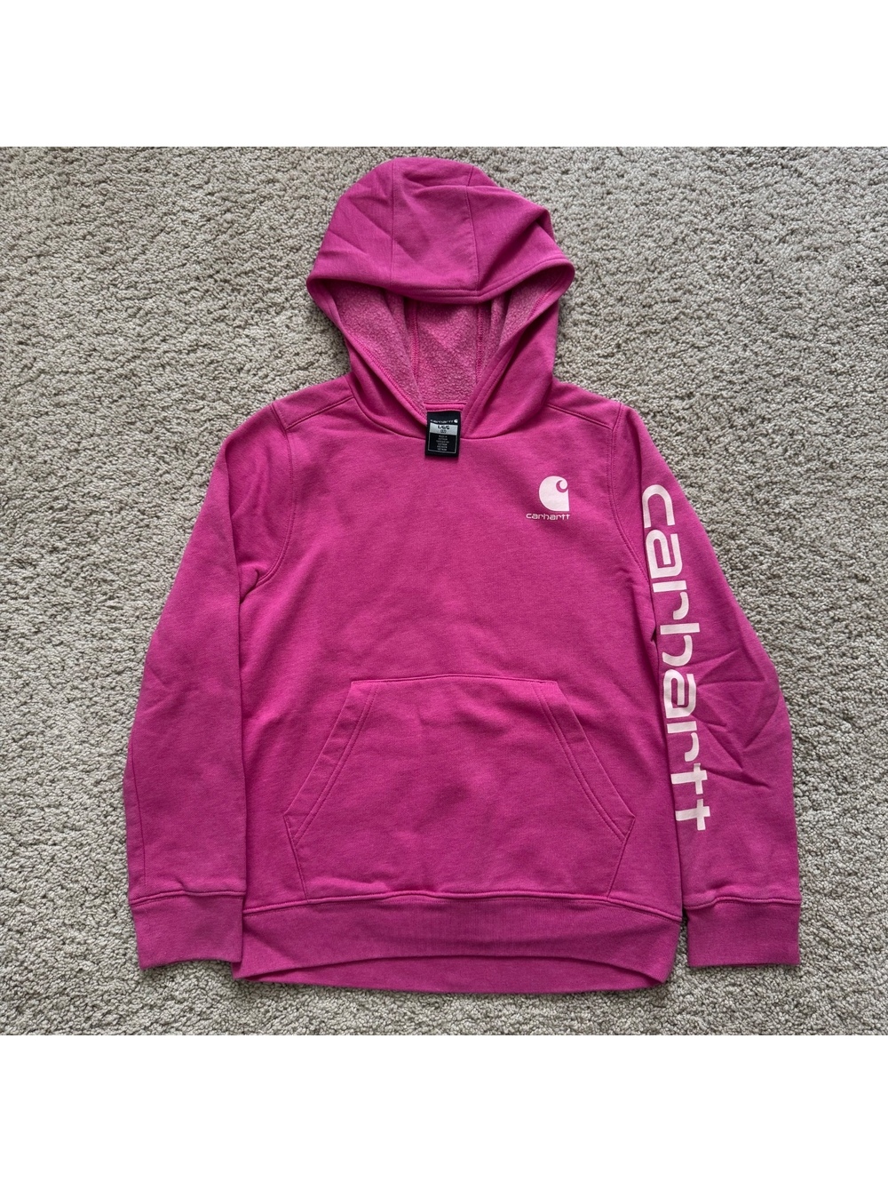 Carhartt pink hoodie girls size L 12